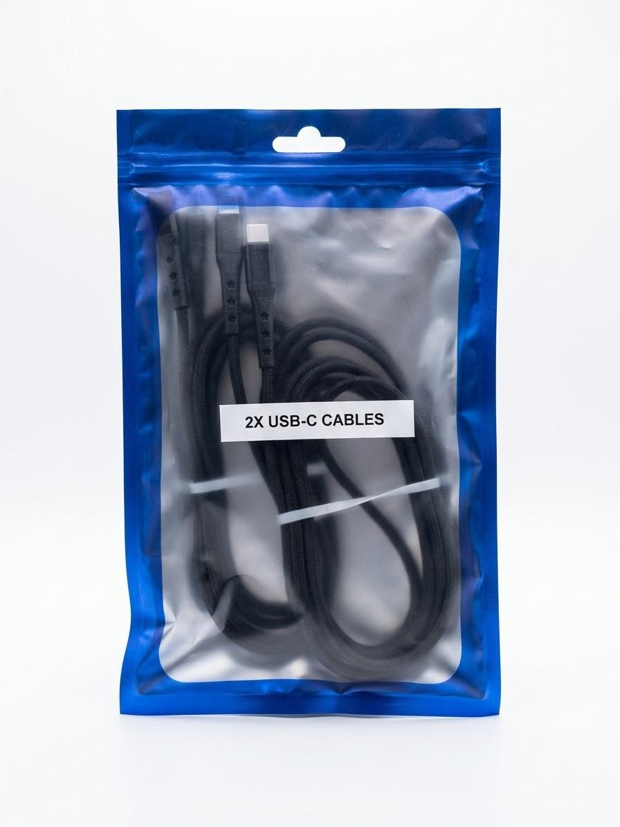 2 USB-C to USB C Cables Pack,Black 7 feet AVAILABLE IN AMAZON